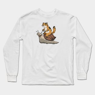 Cat riding a snail Long Sleeve T-Shirt